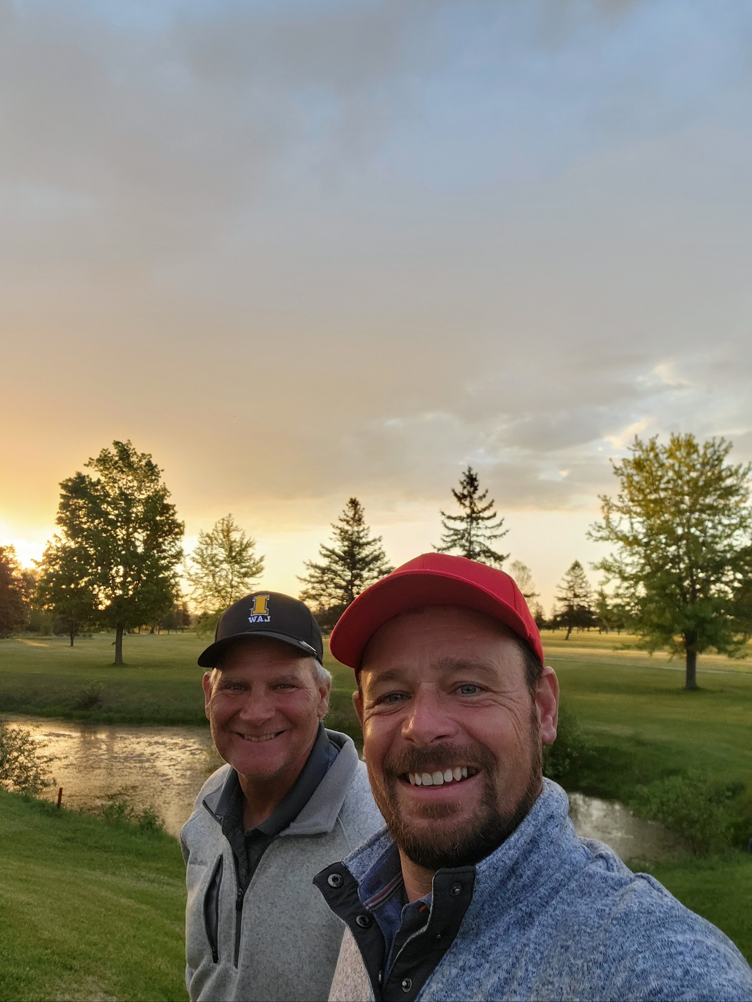 Jake and Tom taking a sunset selfie after the 2022 Ryder Cup